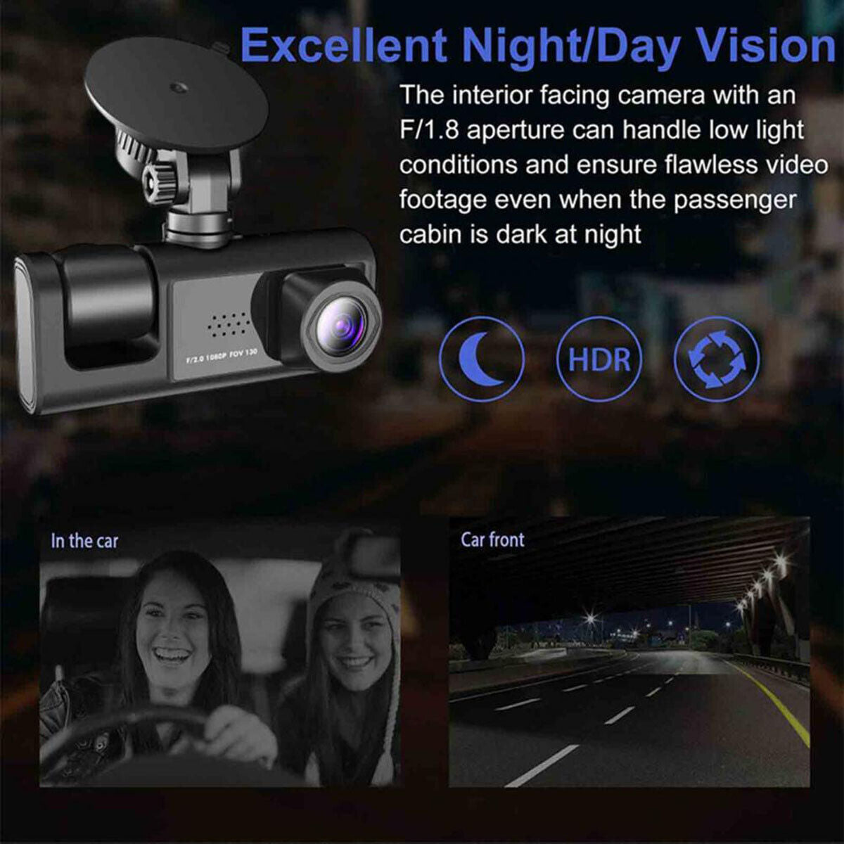 Car Dash Cam Recorder G Sensor DVR Front And Rear Camera Video