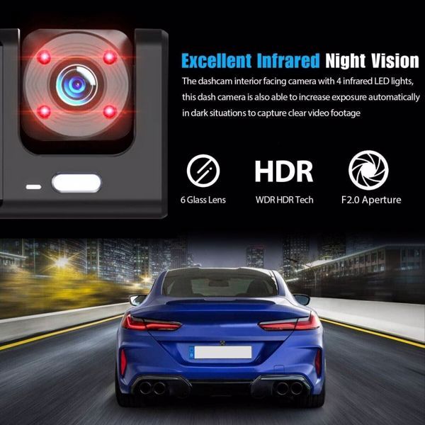 High Definition 1080P Front And Rear Built-in Dual Lens Car Dashcam