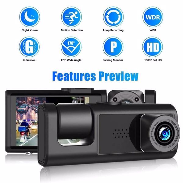 High Definition 1080P Front And Rear Built-in Dual Lens Car Dashcam