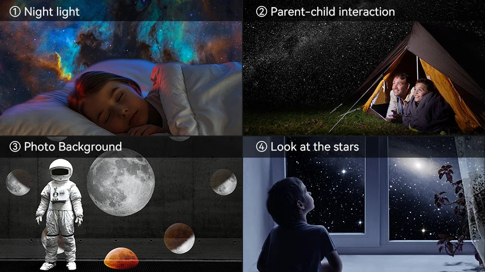 Galaxy Projector Night Light – 360° Rotating Starry Sky Lamp for Kids & Gifts