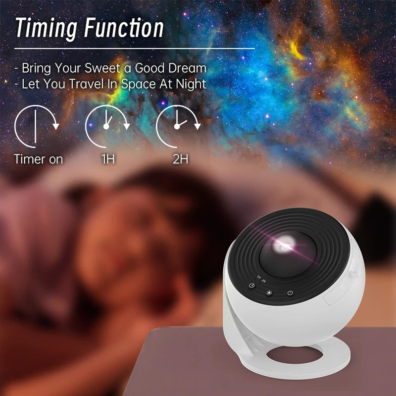 Galaxy Projector Night Light – 360° Rotating Starry Sky Lamp for Kids & Gifts