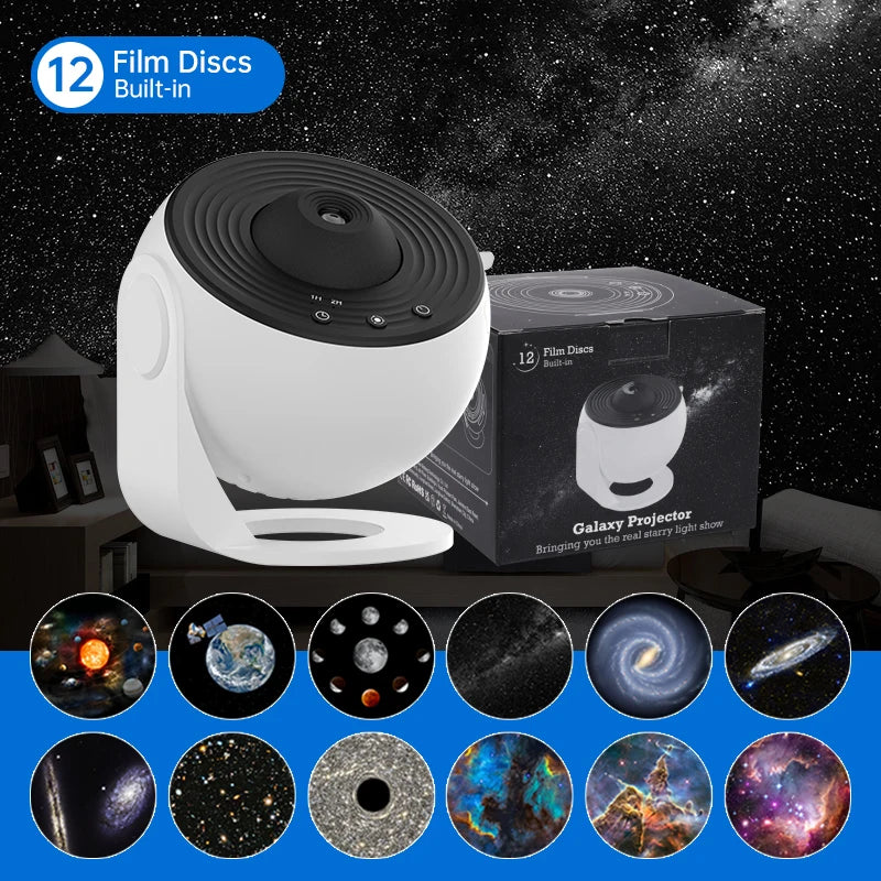 Galaxy Projector Night Light – 360° Rotating Starry Sky Lamp for Kids & Gifts