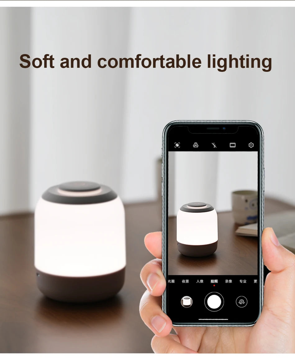 LED Touch Sensor Table Lamp – 3 Colors, USB Rechargeable, Kid’s Bedside Lamp