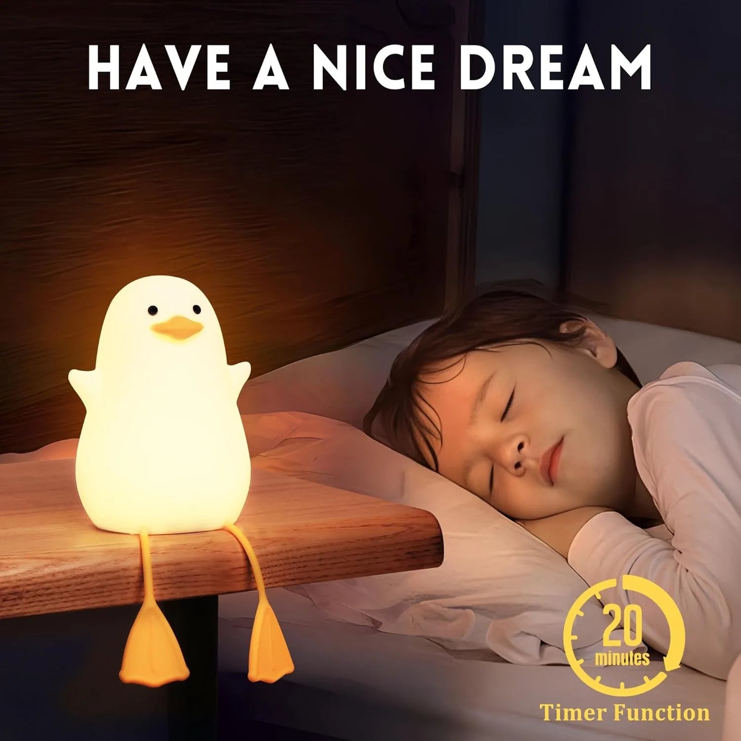 Duck Silicone Night Light – USB Charging, Fun Desktop Decor for Kids