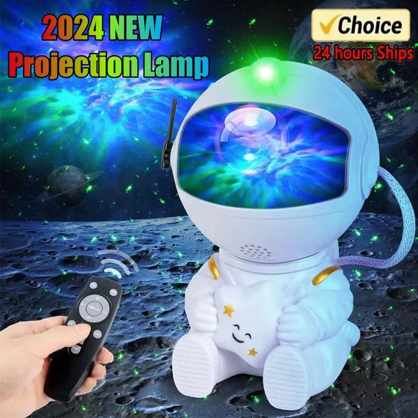 Star Projector Galaxy Night Light – Astronaut Nebula LED Lamp for Kids