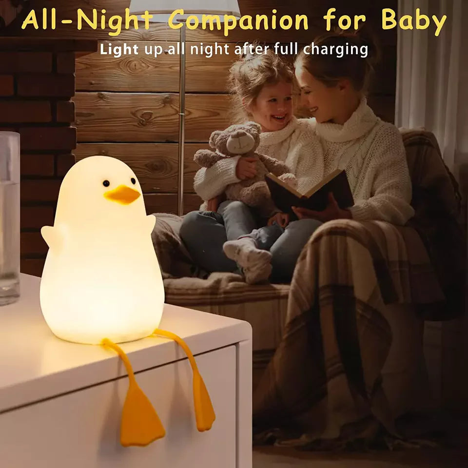 Duck Silicone Night Light – USB Charging, Fun Desktop Decor for Kids