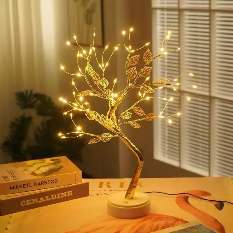 Table Tree Night Light – USB/Battery Powered, Cherry Blossom LED Lamp