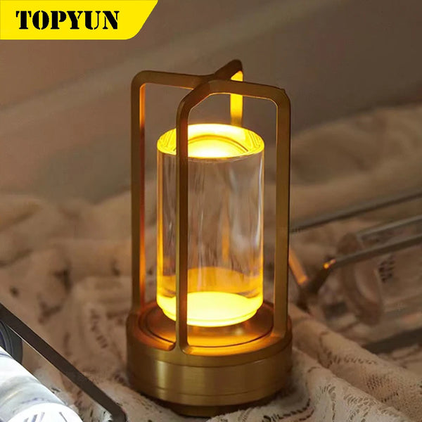 LED Crystal Table Lamp – Rechargeable Touch Night Light for Bedroom & Decor