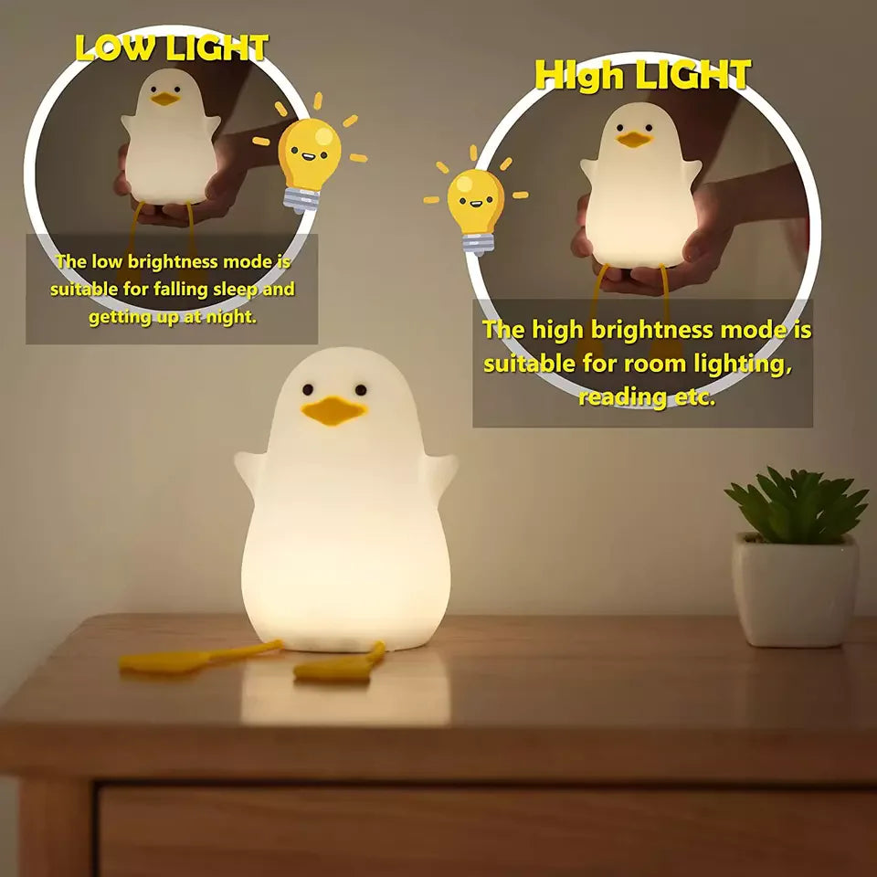 Duck Silicone Night Light – USB Charging, Fun Desktop Decor for Kids