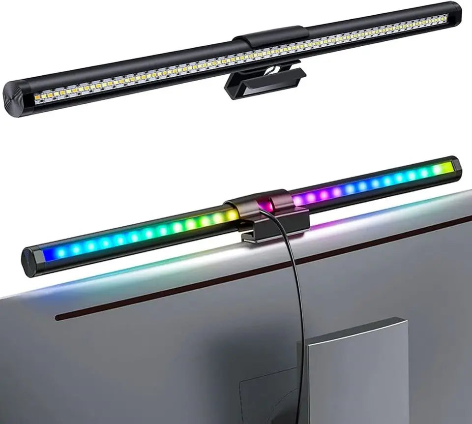 USB Dimming Monitor Light Bar – RGB Curved Screen Ambient Desk Lamp