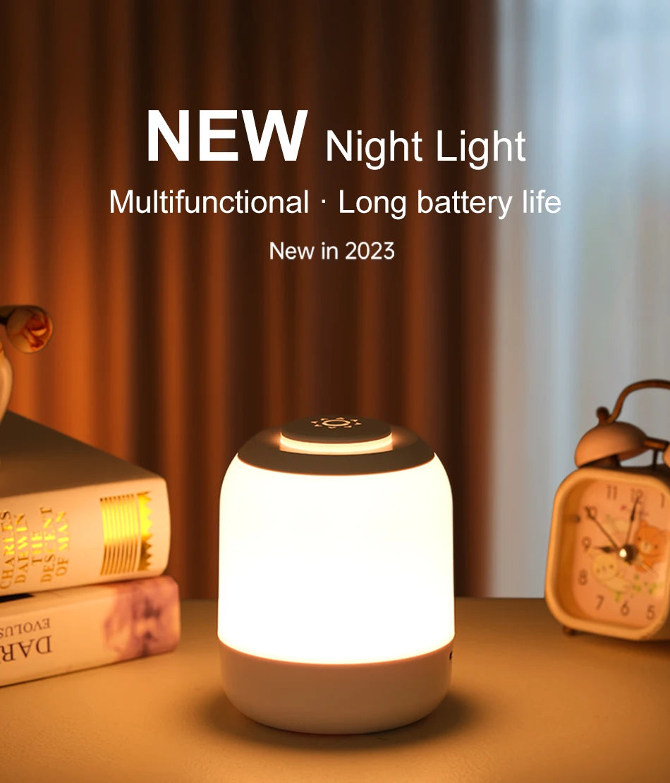 LED Touch Sensor Table Lamp – 3 Colors, USB Rechargeable, Kid’s Bedside Lamp