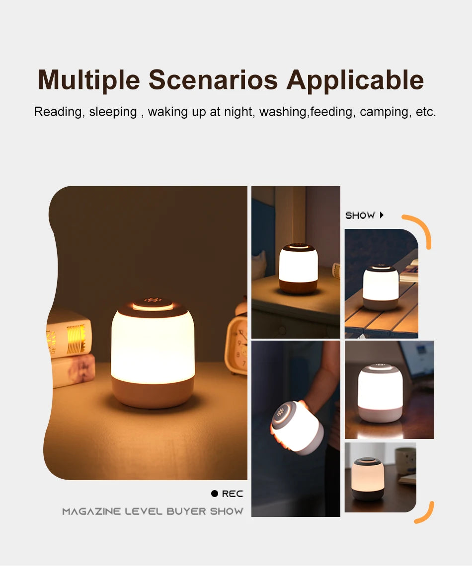 LED Touch Sensor Table Lamp – 3 Colors, USB Rechargeable, Kid’s Bedside Lamp