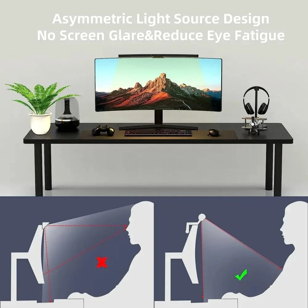 USB Dimming Monitor Light Bar – RGB Curved Screen Ambient Desk Lamp