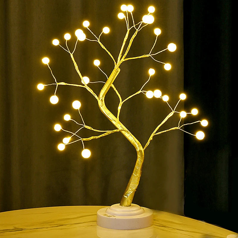 Table Tree Night Light – USB/Battery Powered, Cherry Blossom LED Lamp