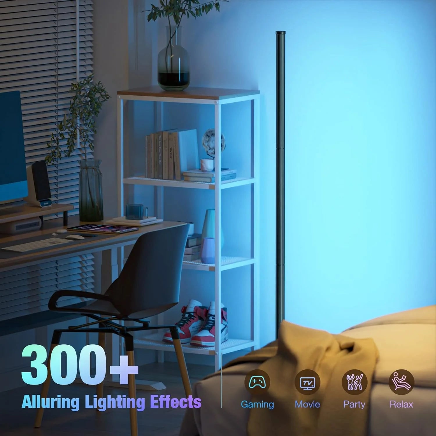 Smart RGB Floor Lamp – 16M Color, Music Sync, App & Remote Control