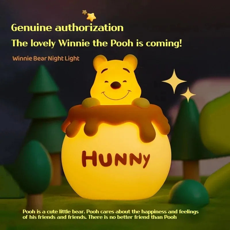 Winnie The Pooh Night Light – Soft Silicone, Eye Protection, Kids Gift