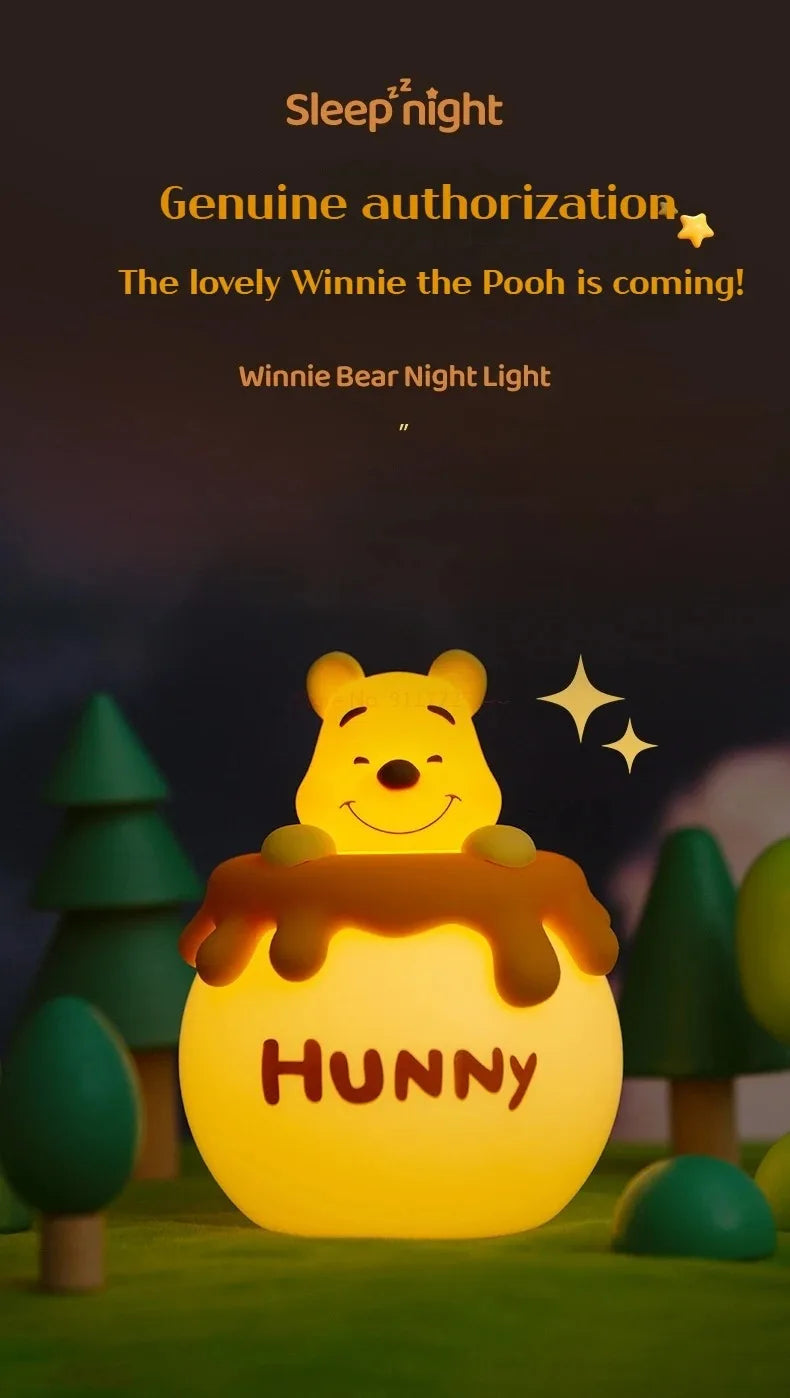 Winnie The Pooh Night Light – Soft Silicone, Eye Protection, Kids Gift