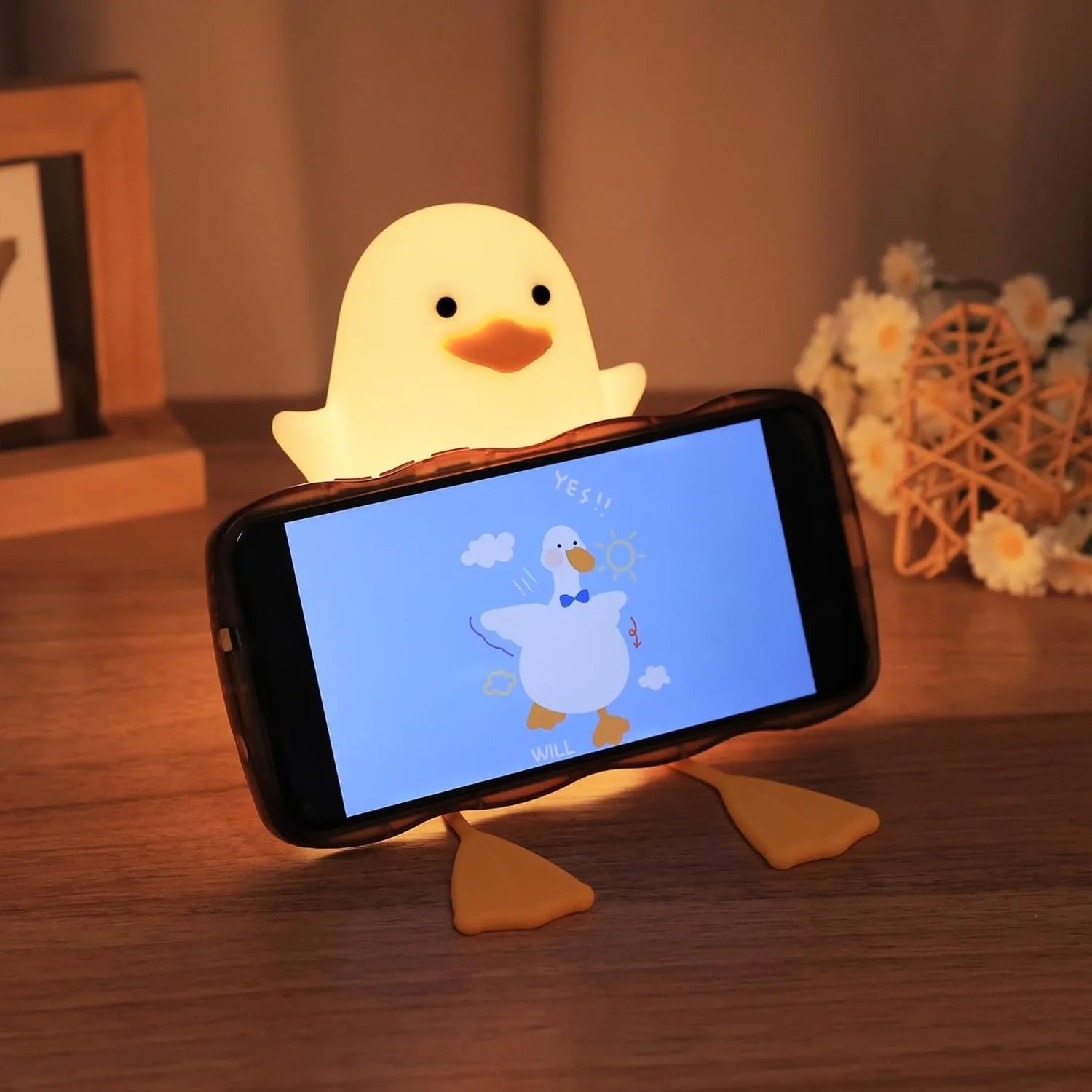 Duck Silicone Night Light – USB Charging, Fun Desktop Decor for Kids