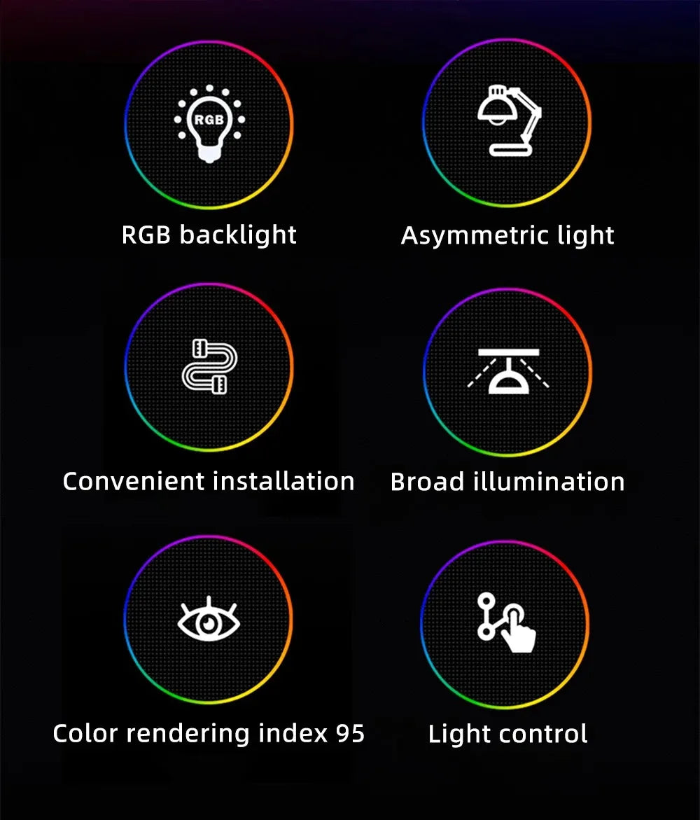 USB Dimming Monitor Light Bar – RGB Curved Screen Ambient Desk Lamp